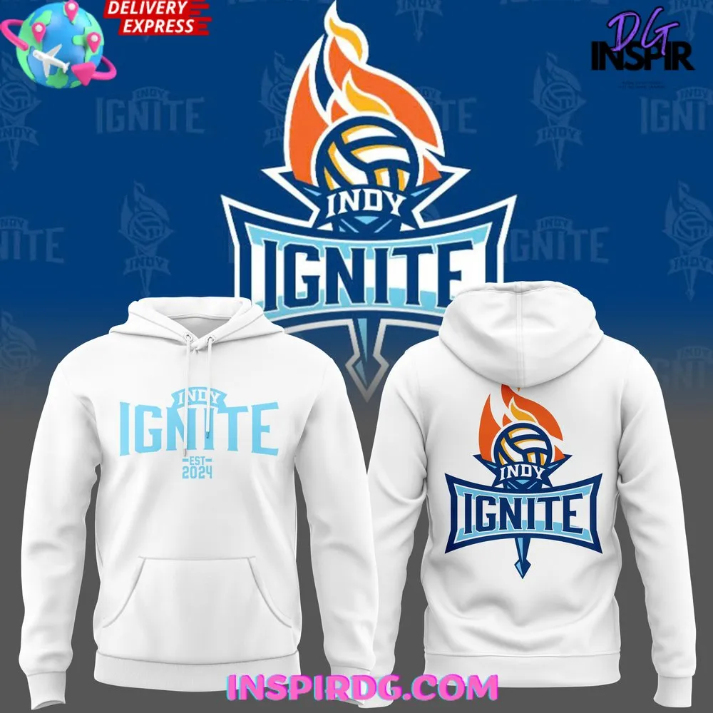 -Indy Ignite Pro Volleyball 2024 White Hoodie