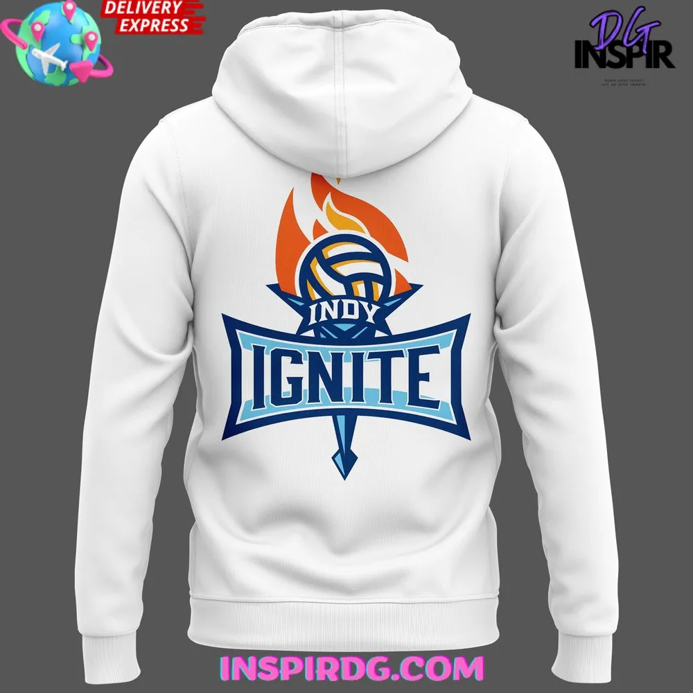 -Indy Ignite Pro Volleyball 2024 White Hoodie