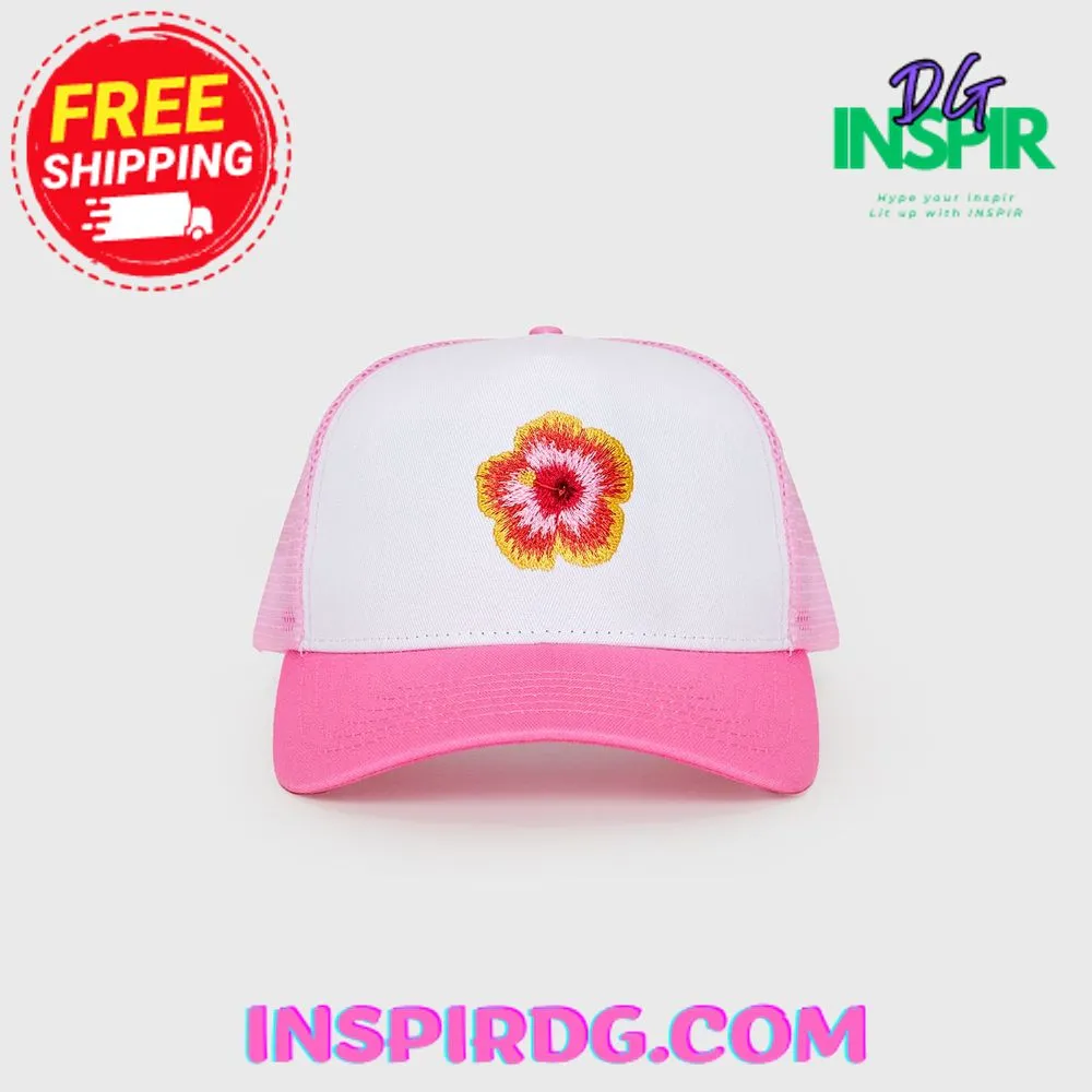 -TROPICS TRUCKER HAT PINK  WHITE