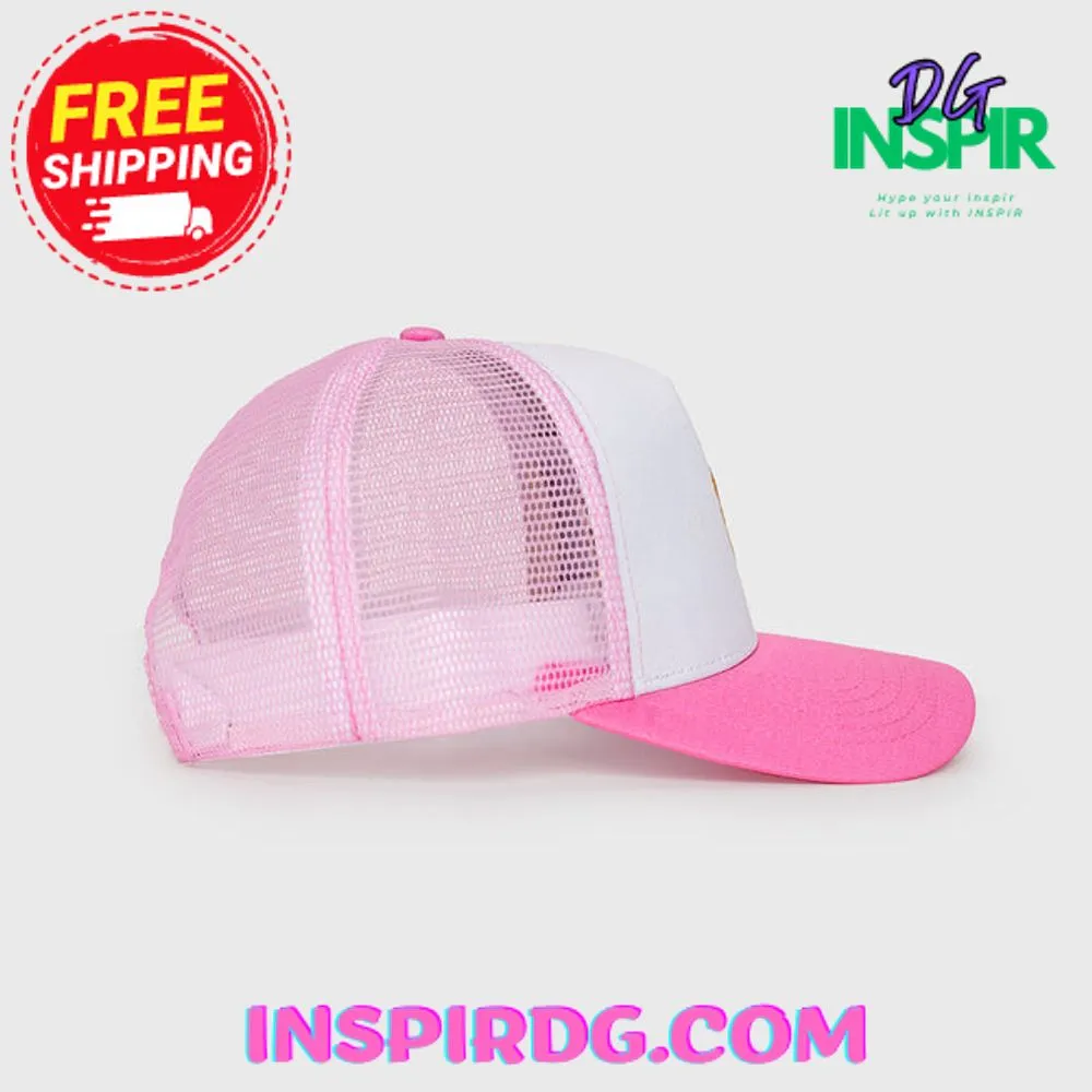 -TROPICS TRUCKER HAT PINK  WHITE