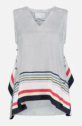    3.1 PHILLIP LIM   NY Liberty Silk Sleeveless Cascade Drape Top