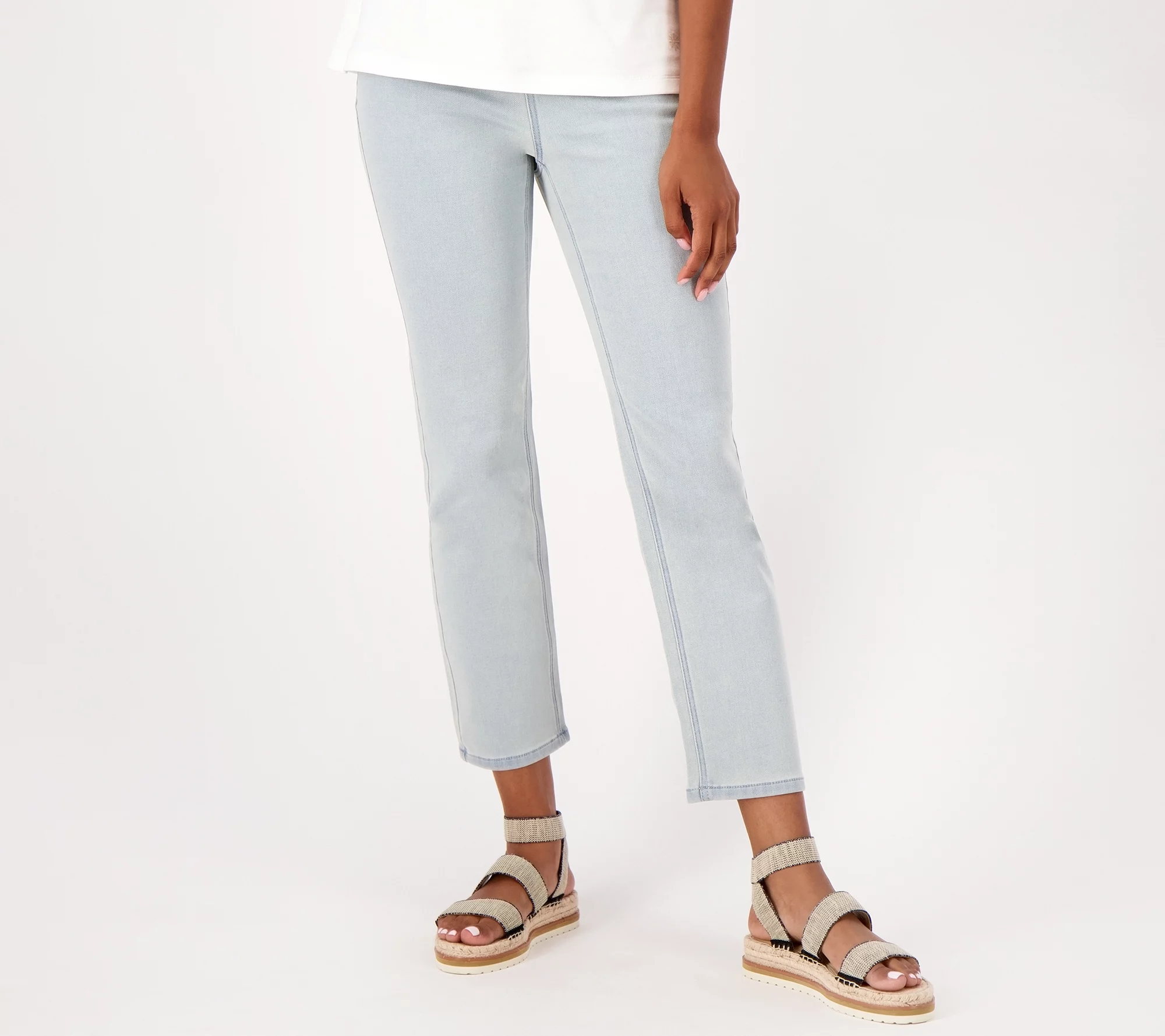 "As Is" Isaac Mizrahi Live Divine Denim Tall Pull On Straight Jeans