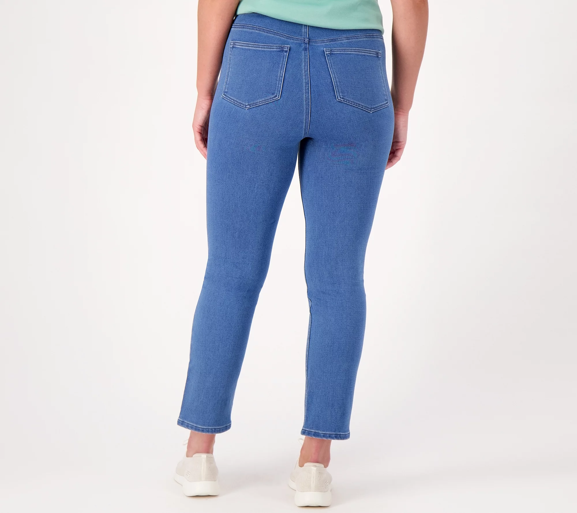 "As Is" Isaac Mizrahi Live Divine Denim Tall Pull On Straight Jeans