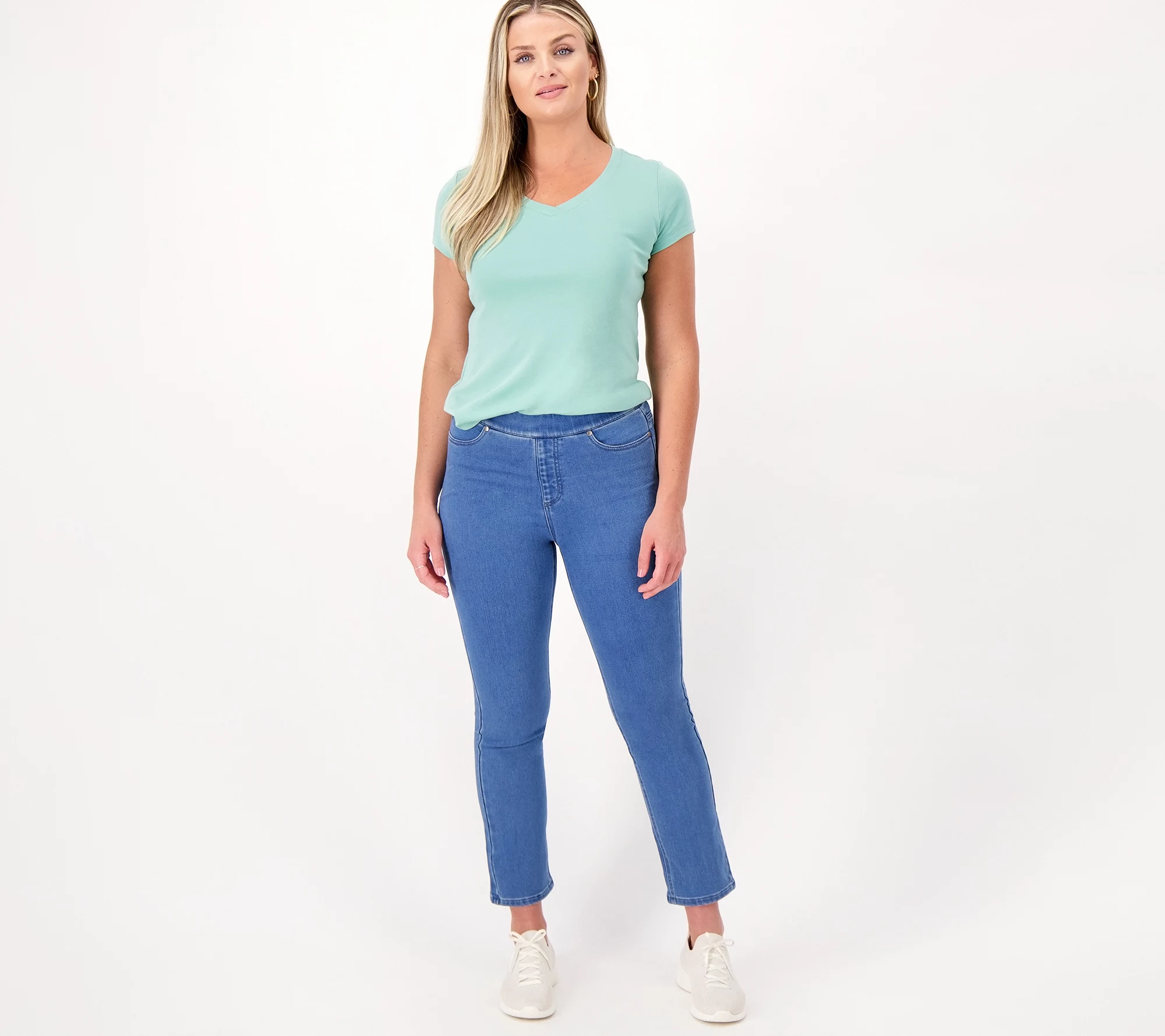 "As Is" Isaac Mizrahi Live Divine Denim Tall Pull On Straight Jeans