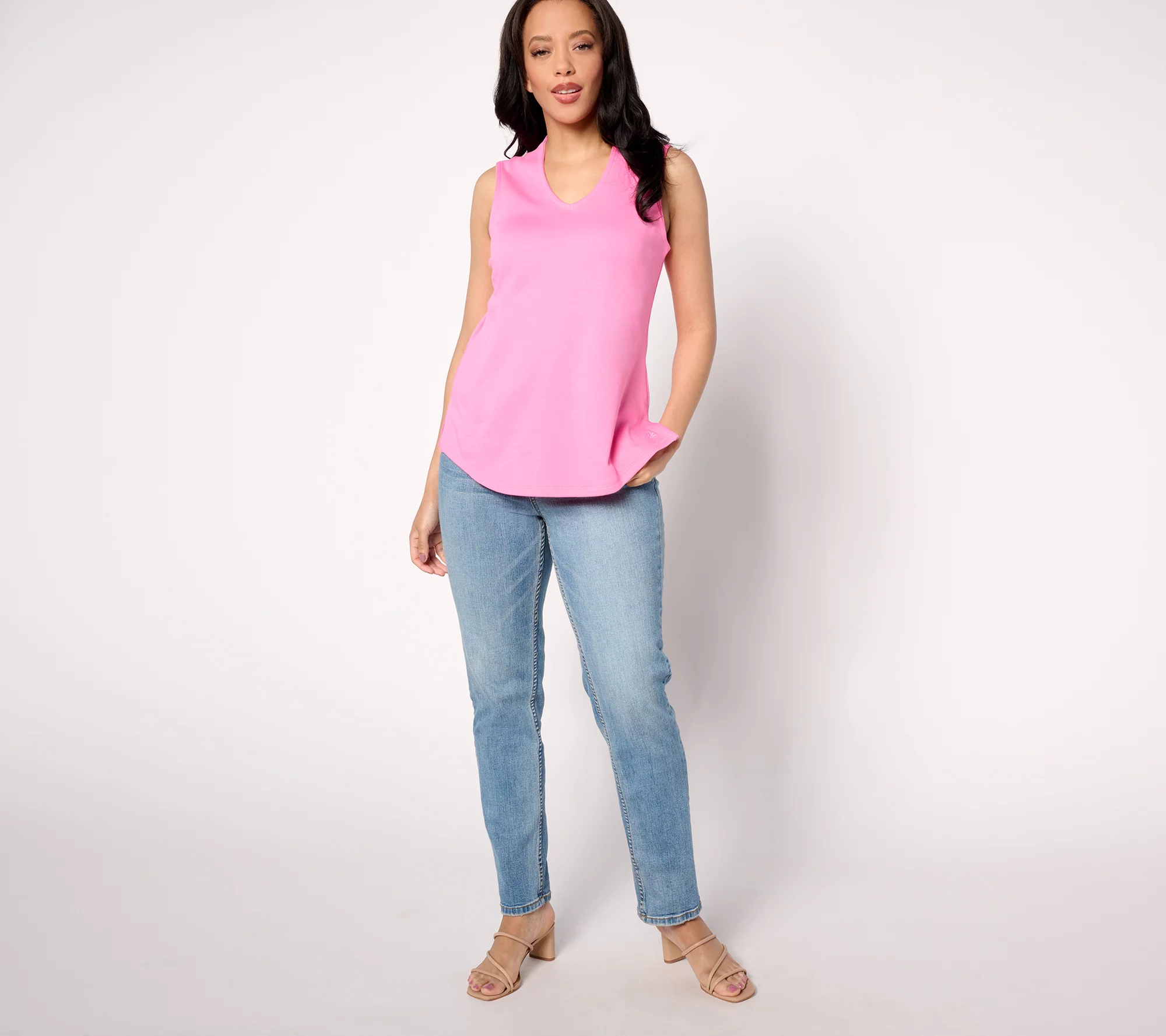 "As Is" Isaac Mizrahi Live! Essentials Raised Back Sleeveless Top