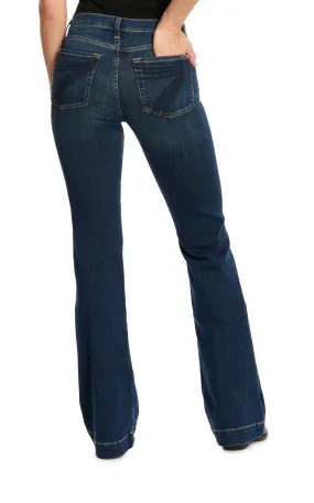 7 for All Mankind Women's Medium Wash Mid Rise Dojo Trouser Jeans