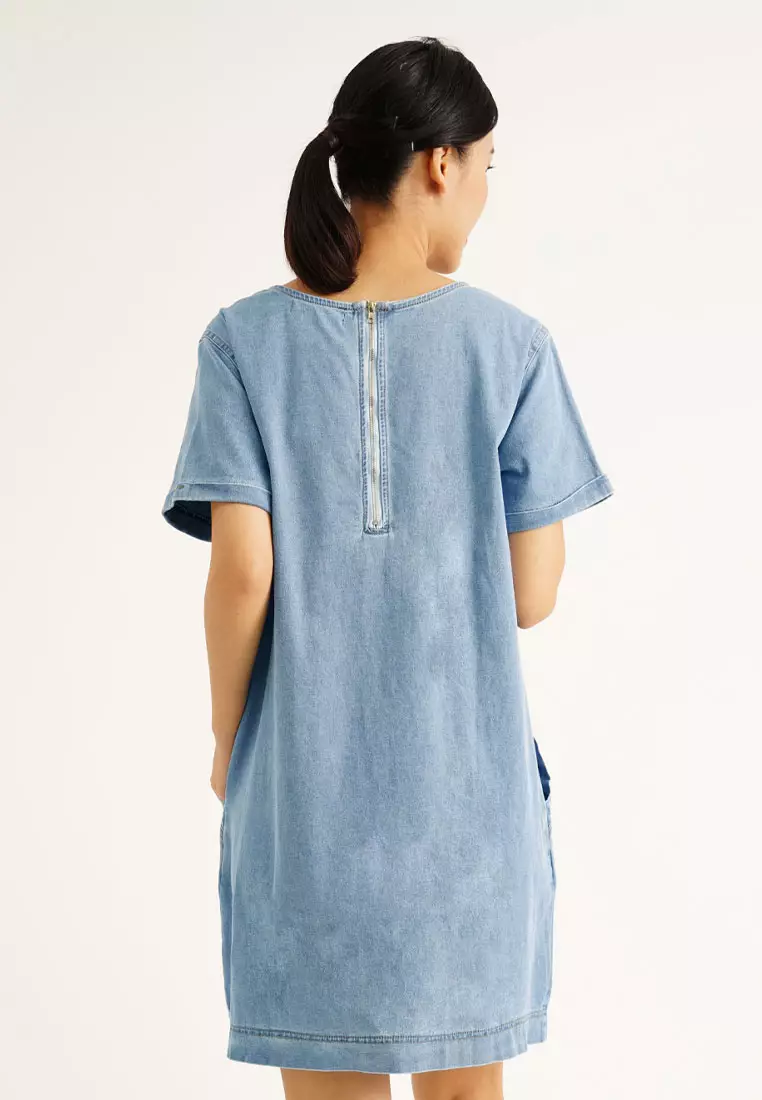 9months Maternity Blue Denim Maternity Tunic Dress