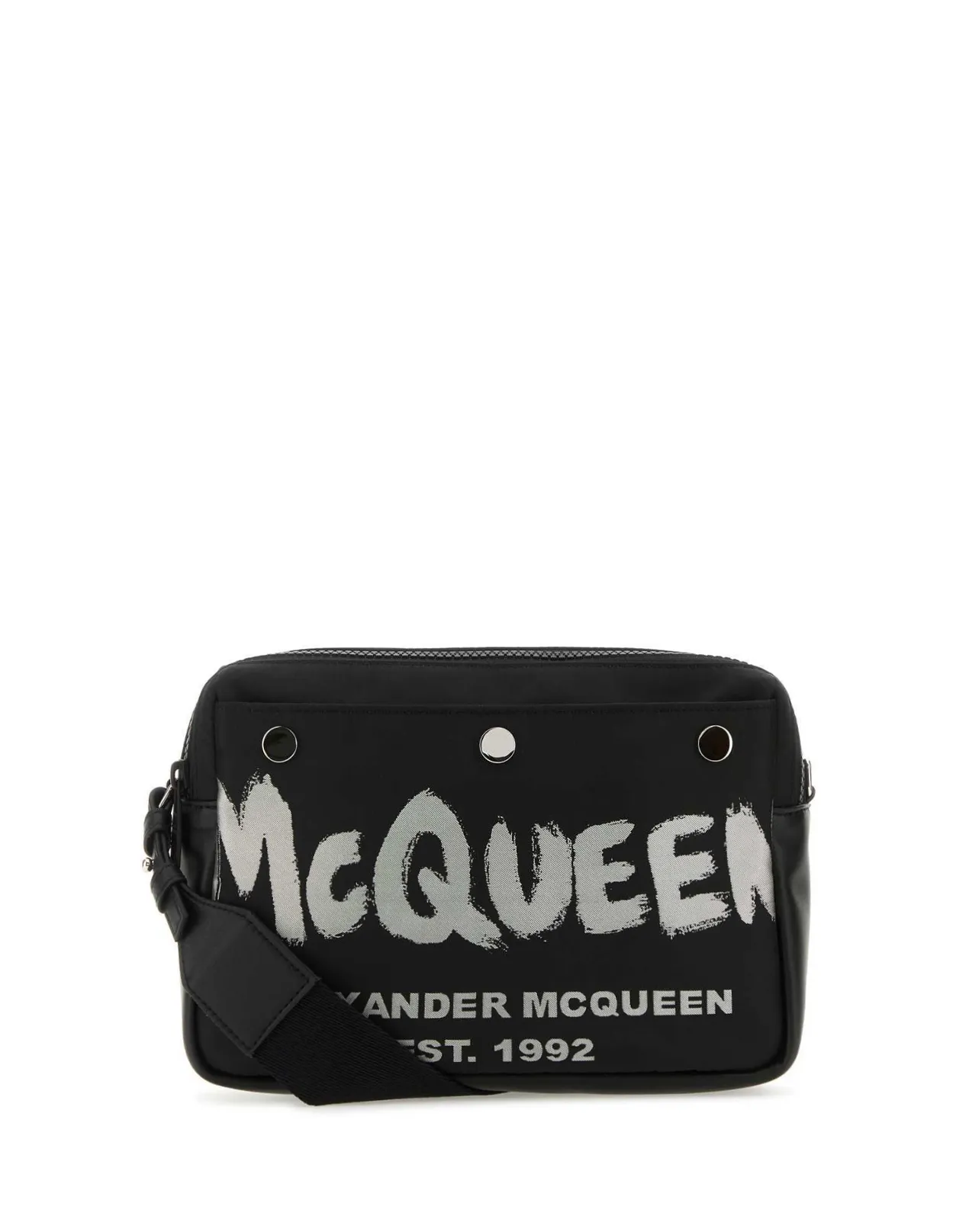 ALEXANDER MCQUEEN Black Graffiti McQueen Shoulder Bag