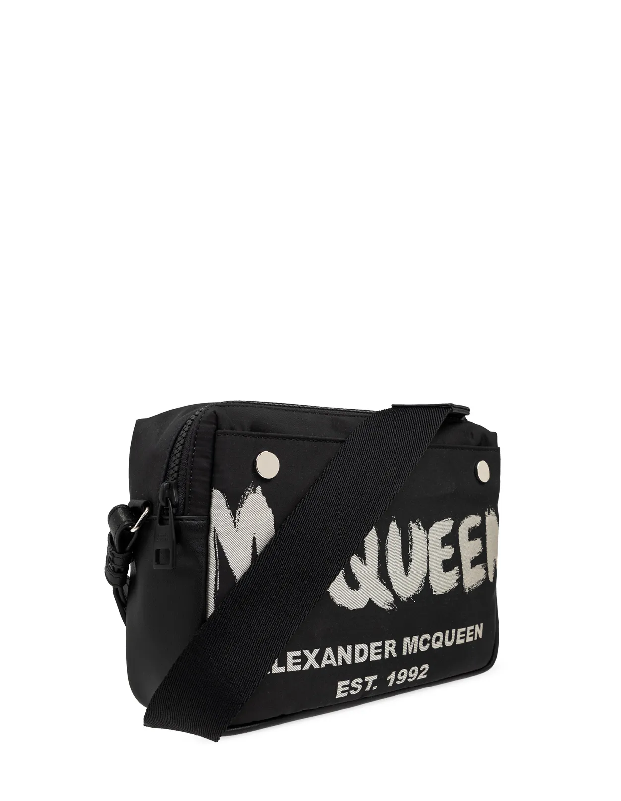 ALEXANDER MCQUEEN Black Graffiti McQueen Shoulder Bag