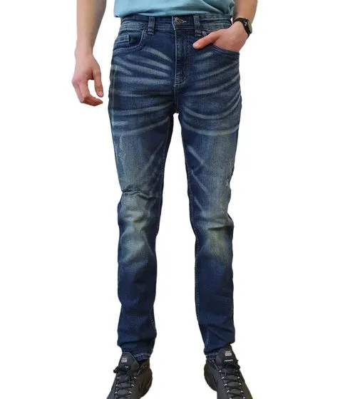 AM Legend AMLane Herren Straight-Fit Jeans Denim-Hose Mid Rise Baumwoll-Hose AM237006 Blau oder Schwarz