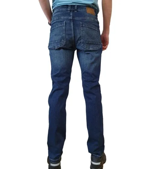 AM Legend AMLane Herren Straight-Fit Jeans Denim-Hose Mid Rise Baumwoll-Hose AM237006 Blau oder Schwarz