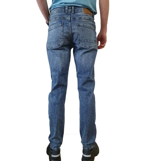 AM Legend AMLane Herren Straight-Fit Jeans Denim-Hose Mid Rise Baumwoll-Hose AM237006 Blau oder Schwarz