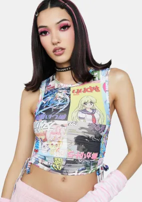 Anime Ruched Tank Top-