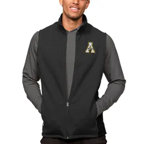 Antigua Appalachian State Mountaineers Heather Black Course Full-Zip Vest