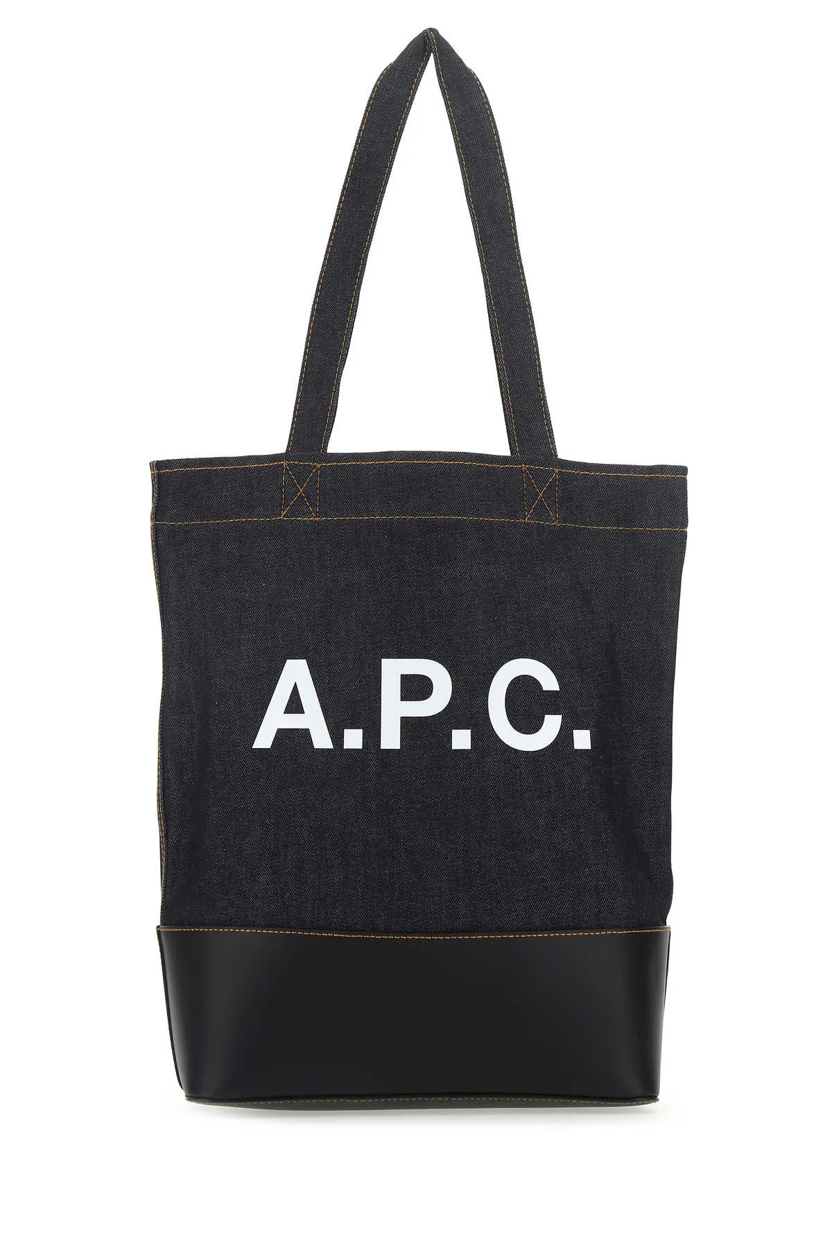 A.P.C. Blue Denim And Leather Shopping Bag