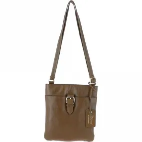 Ashwood Zip Top Leather Cross Body Bag Olive: SB Buckle