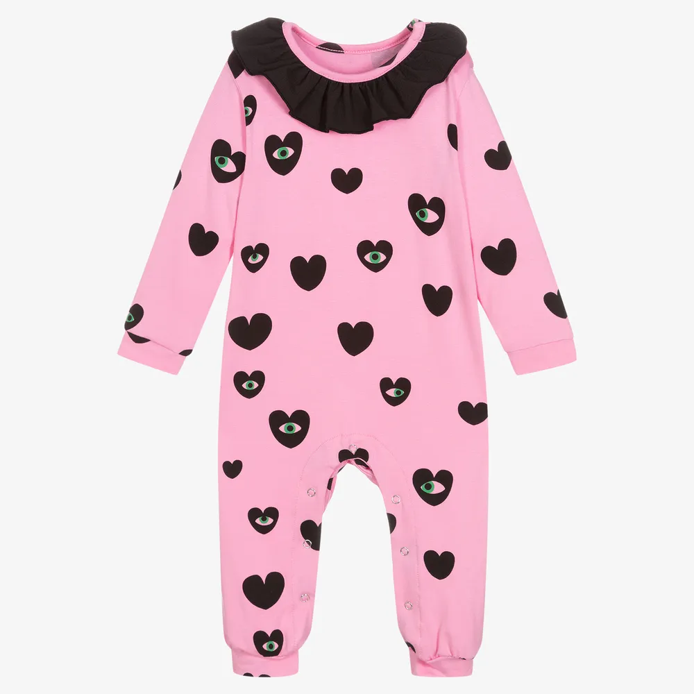 Baby Girls Pink Heart Romper