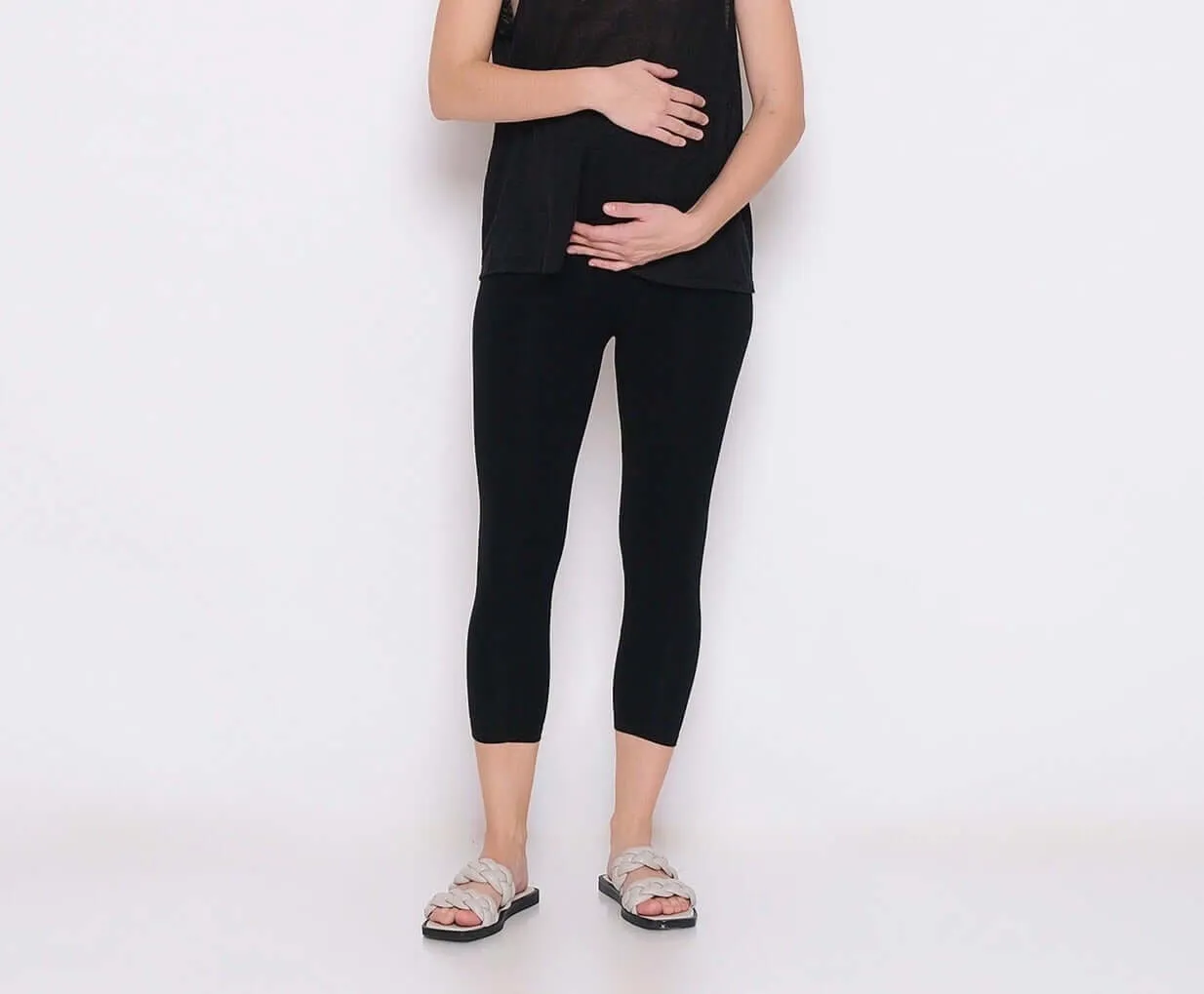 Bamboo Cotton Maternity Leggings (Cropped)