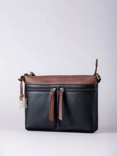 Beetham Leather Cross Body Bag in Black