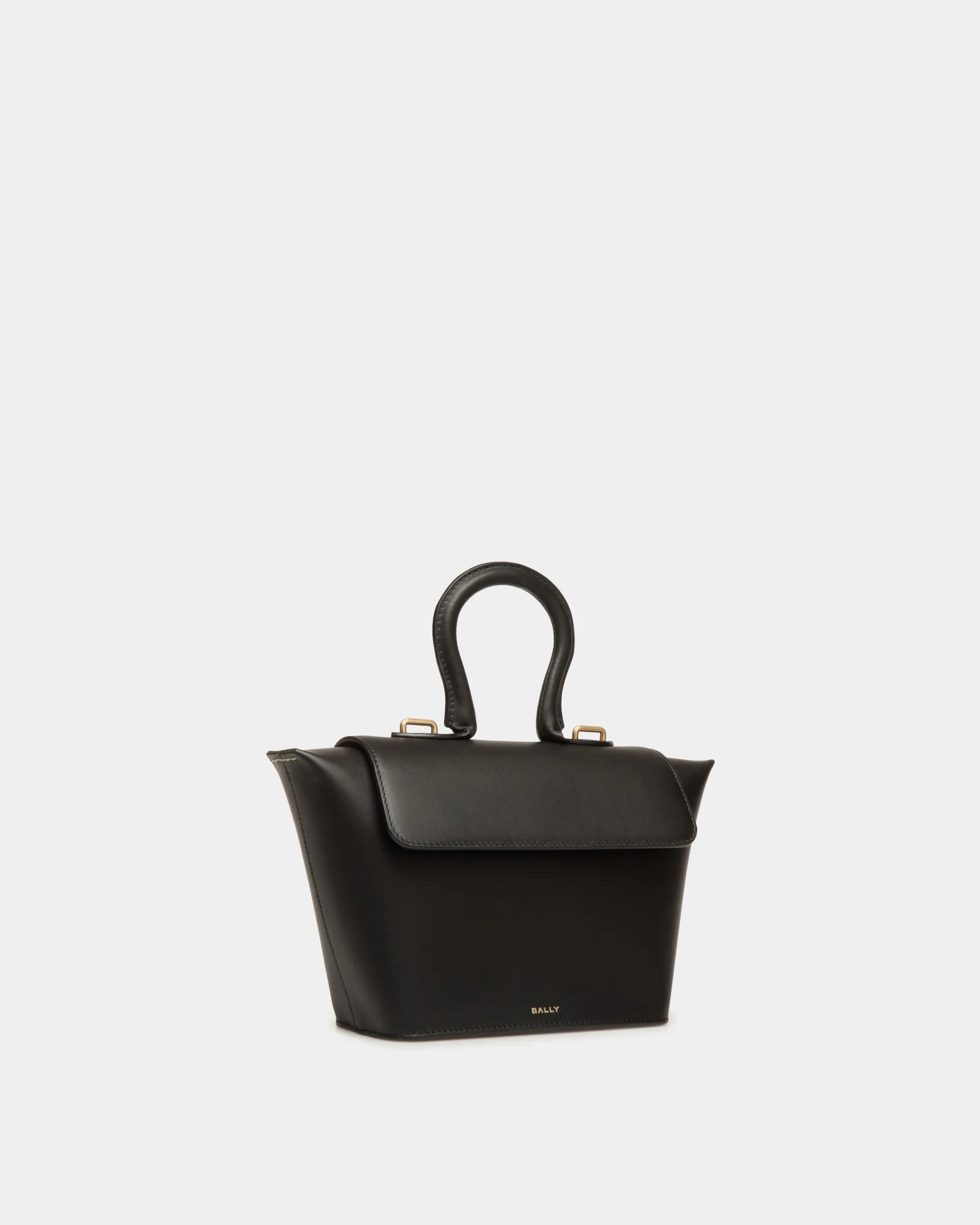 Belle Top Handle Bag in Black Leather