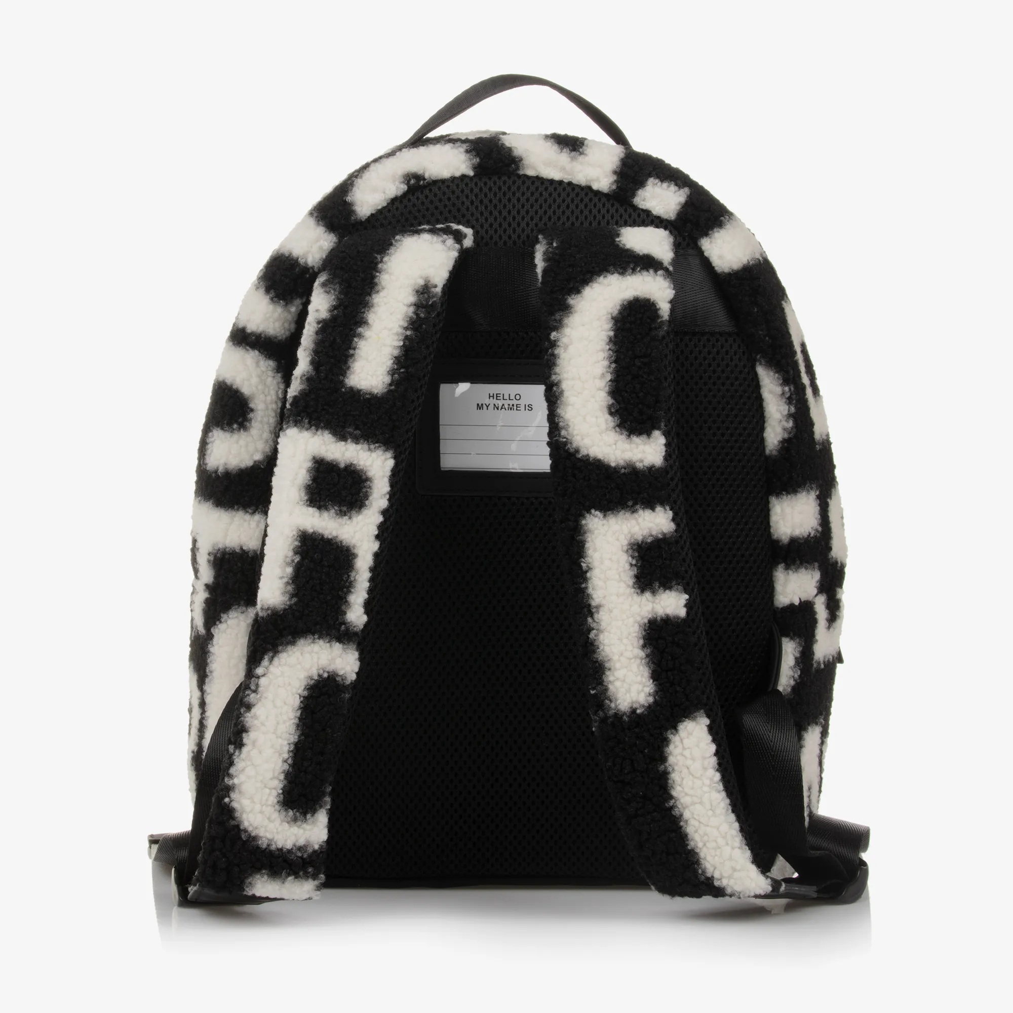 Black & White Sherpa Fleece Backpack (32cm)