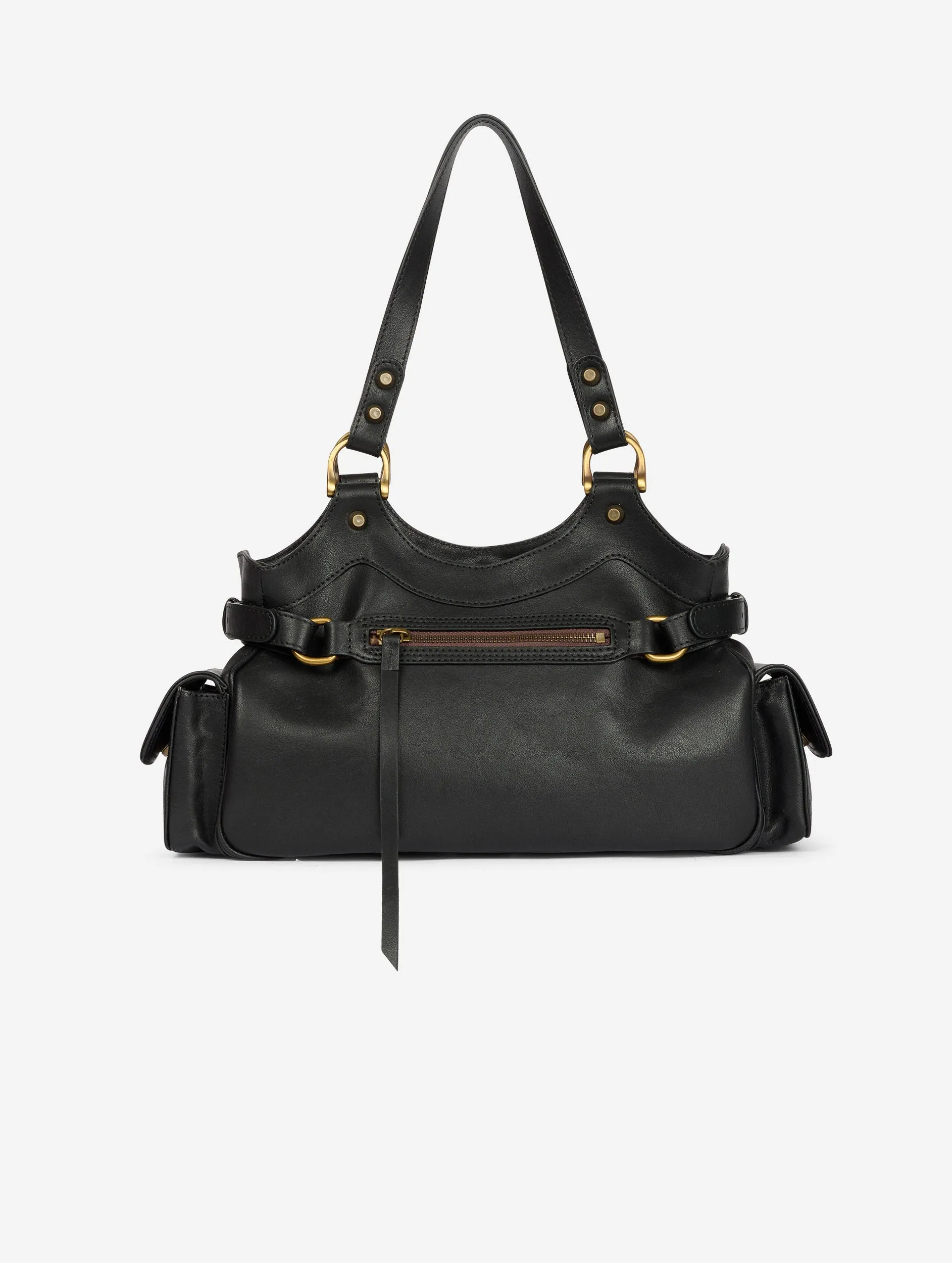 Black leather BB re-edition bag