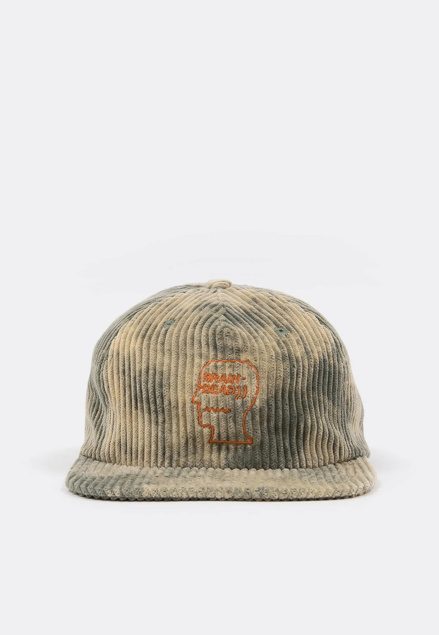 Bleached Cord Logo Head Hat - green