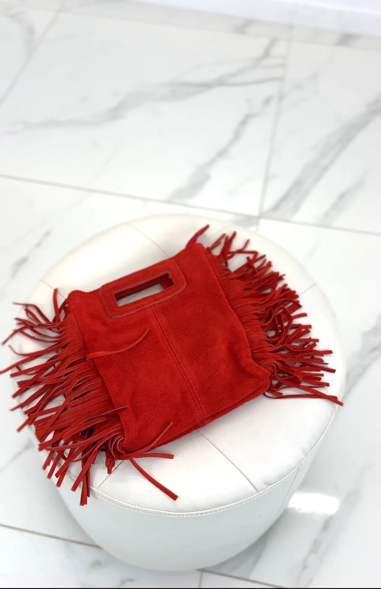 Boho leather bag with fringes