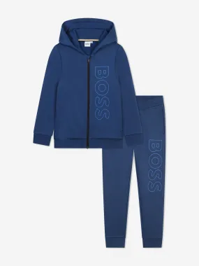 BOSS Boys Logo Tracksuit in Blue