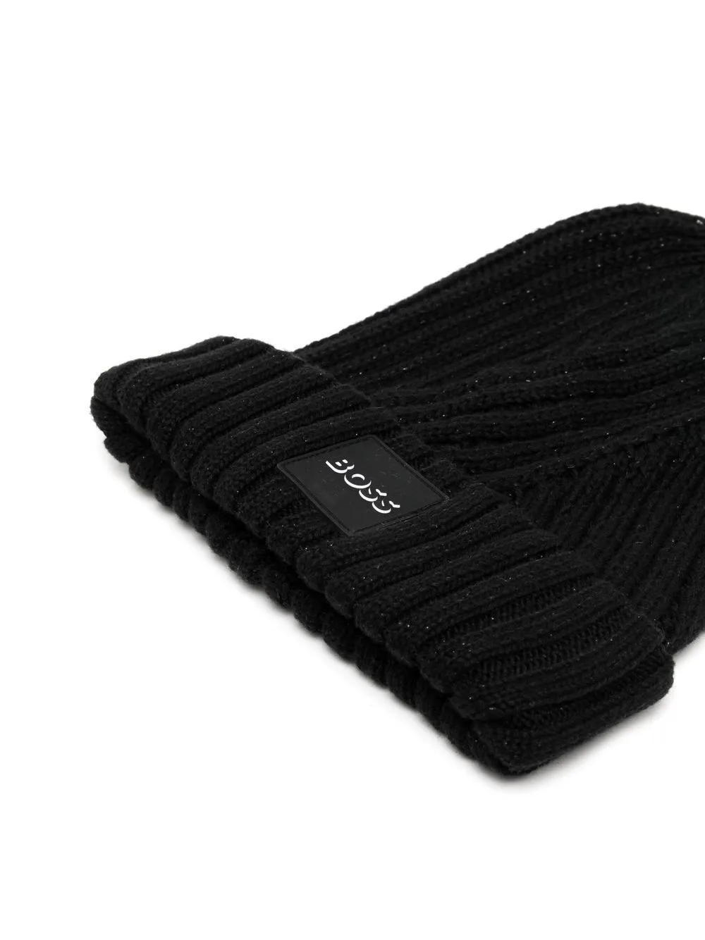 BOSS Kidswear knitted logo-patch hat - Black