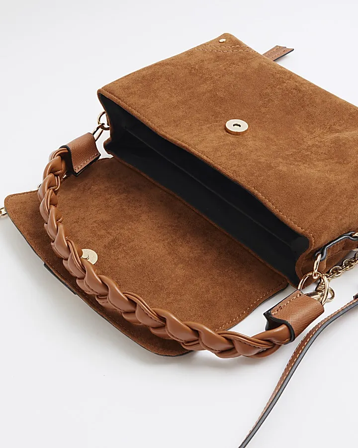 Brown Buckle Shoulder Bag