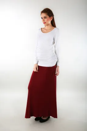 Burgundy Stretch Maternity Skirt (VISCOSE LYCRA)