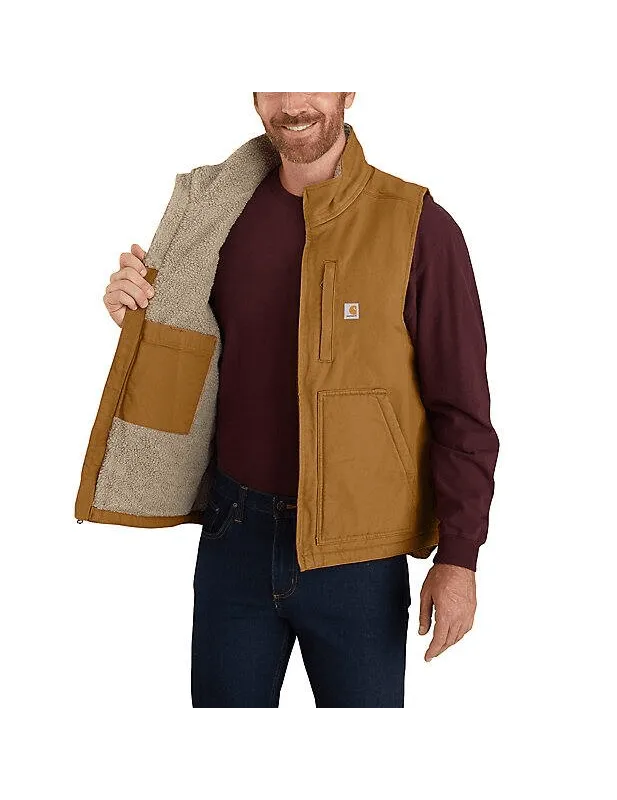 Carhartt Men's - Loose Fit Mock Neck Sherpa-lined Vest - Brown