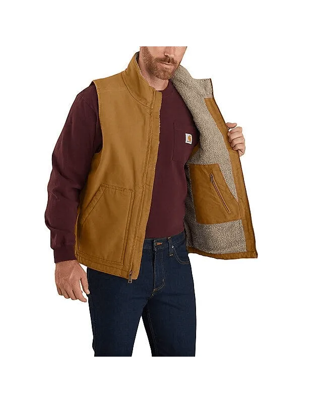 Carhartt Men's - Loose Fit Mock Neck Sherpa-lined Vest - Brown