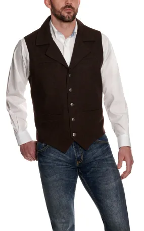 Cavenders Men's Chocolate Brown Wool Vest