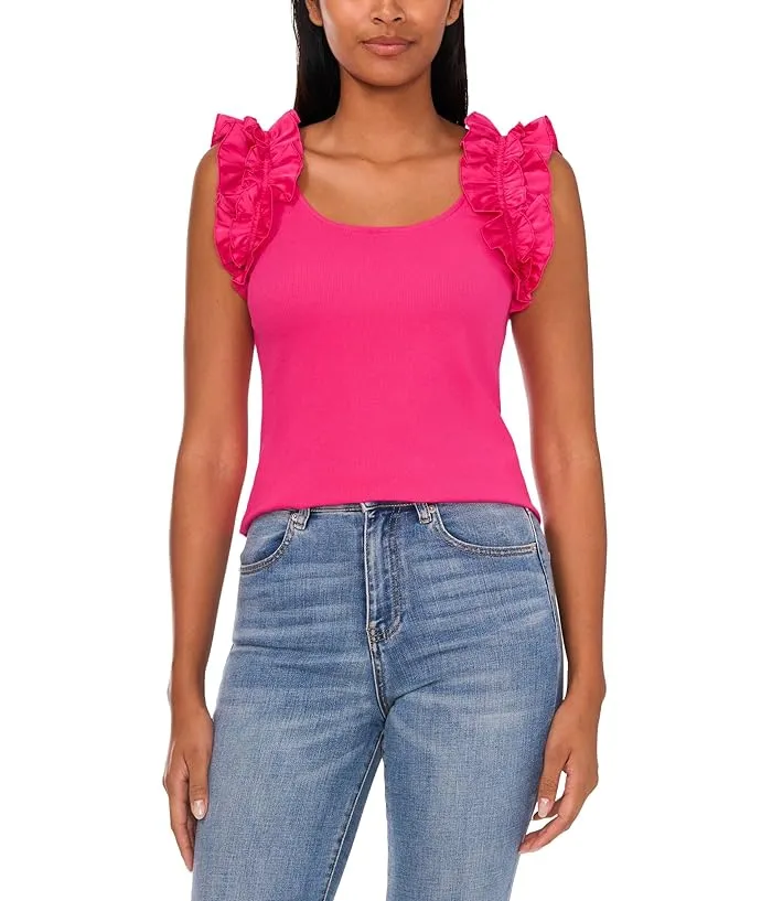 CeCe Ruffle Rib Tank