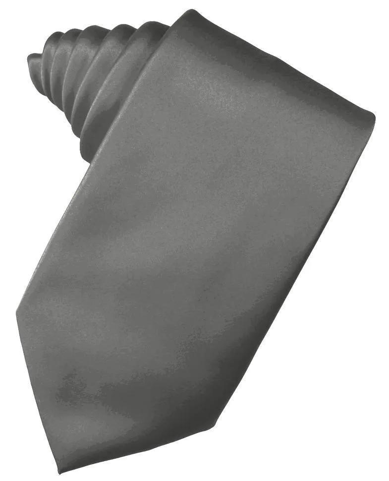 Charcoal Luxury Satin Necktie