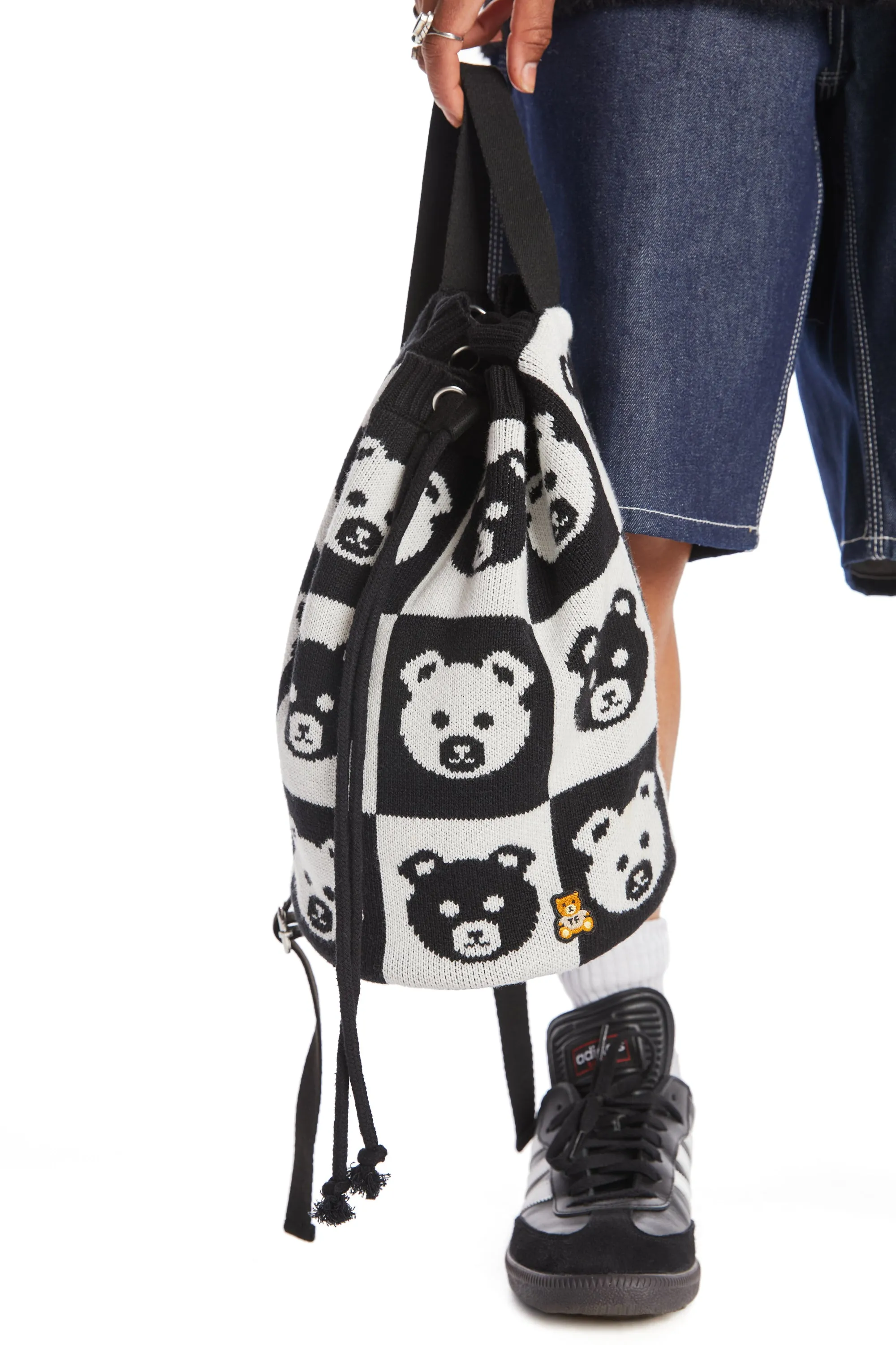 Checkered Bear Mini Backpack