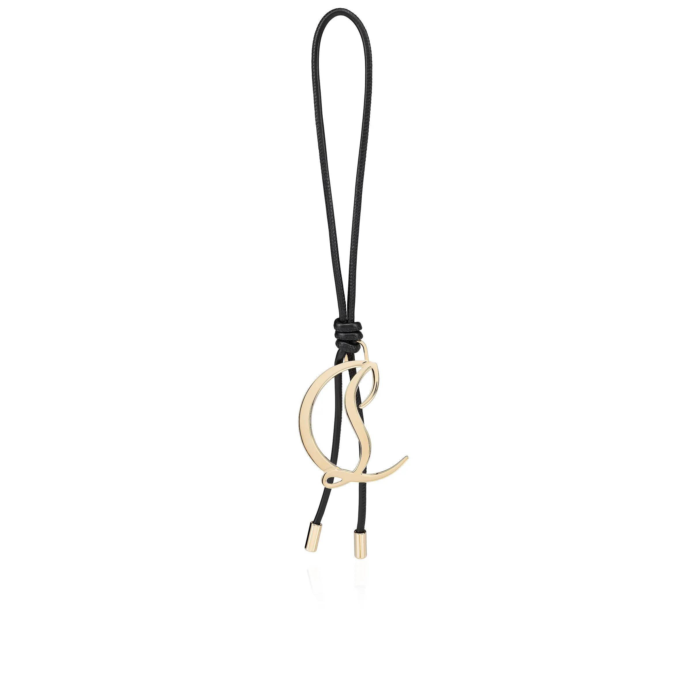 CL Logo Bag charm - Smooth calf leather - Black