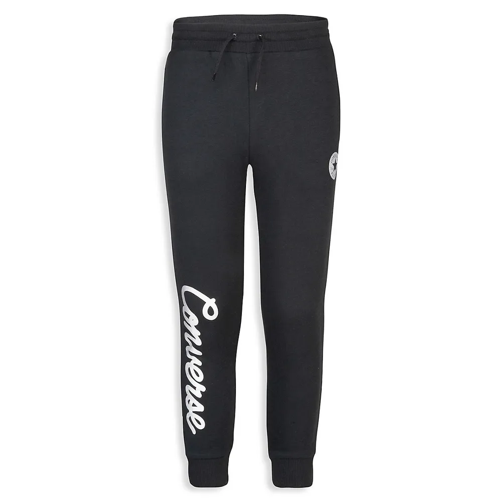 Converse Girl's Metallic Script Logo Joggers