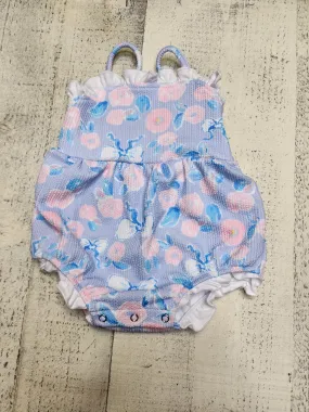 Coquette Blue Rose Romper