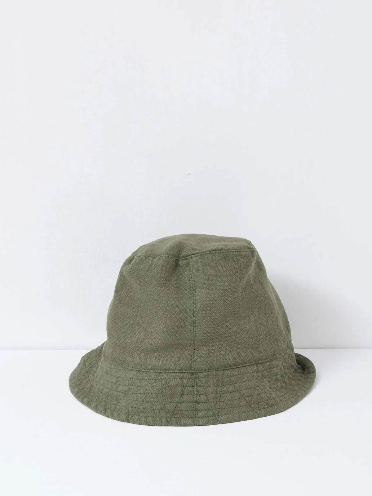 Cotton Hemp Satin Bucket Hat - Olive