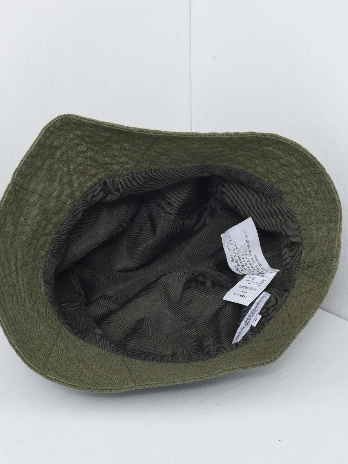 Cotton Hemp Satin Bucket Hat - Olive