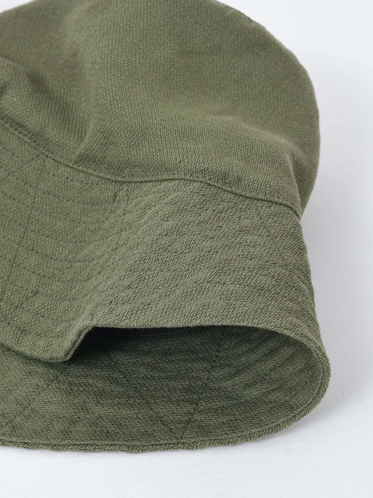 Cotton Hemp Satin Bucket Hat - Olive