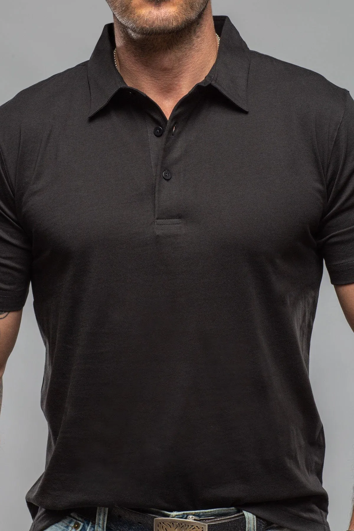 Cruz Cotton Polo in Black