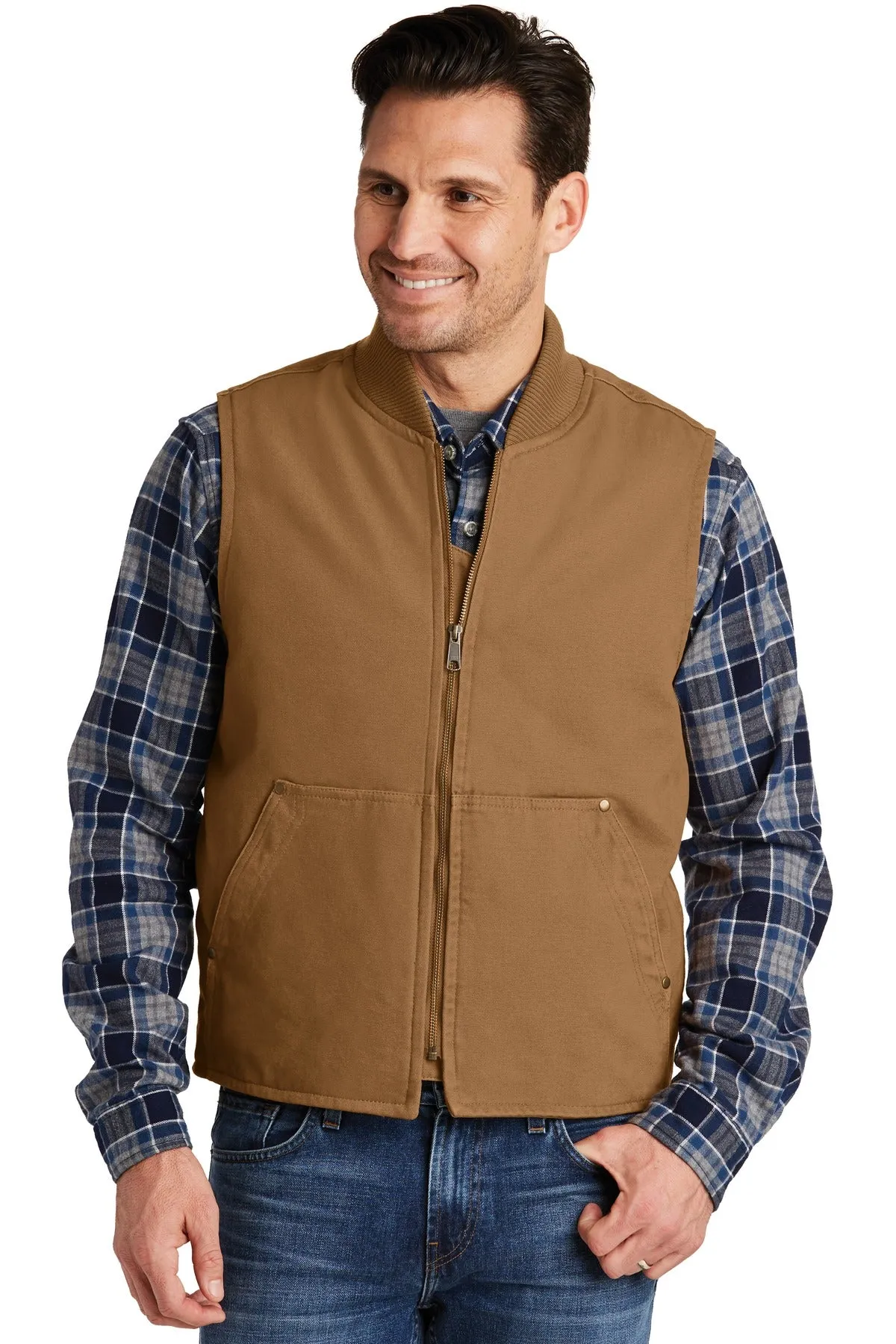 Custom Embroidered - CornerStone Washed Duck Cloth Vest. CSV40