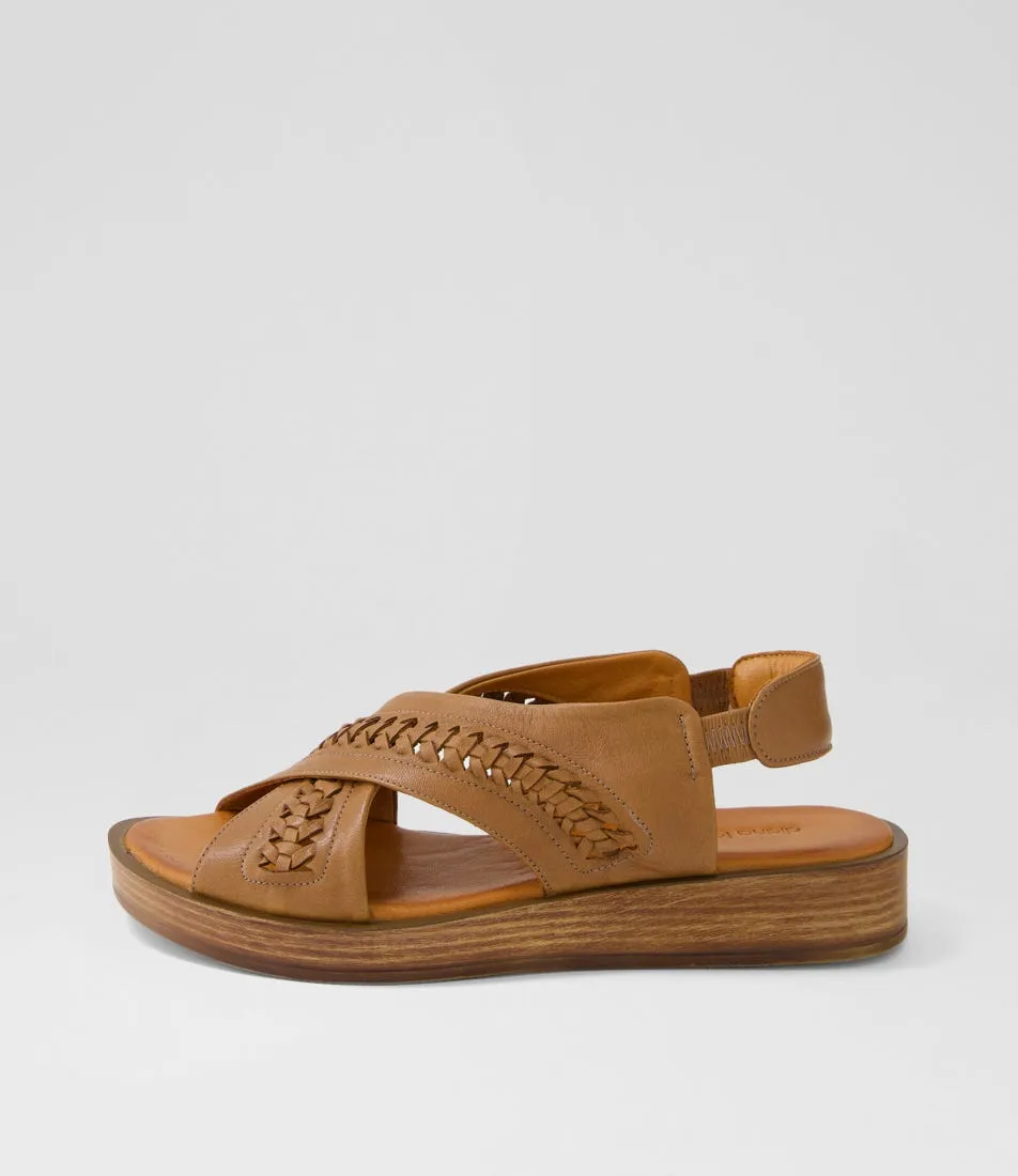 DIANA FERRARI Awoven Light Choc Leather Sandals