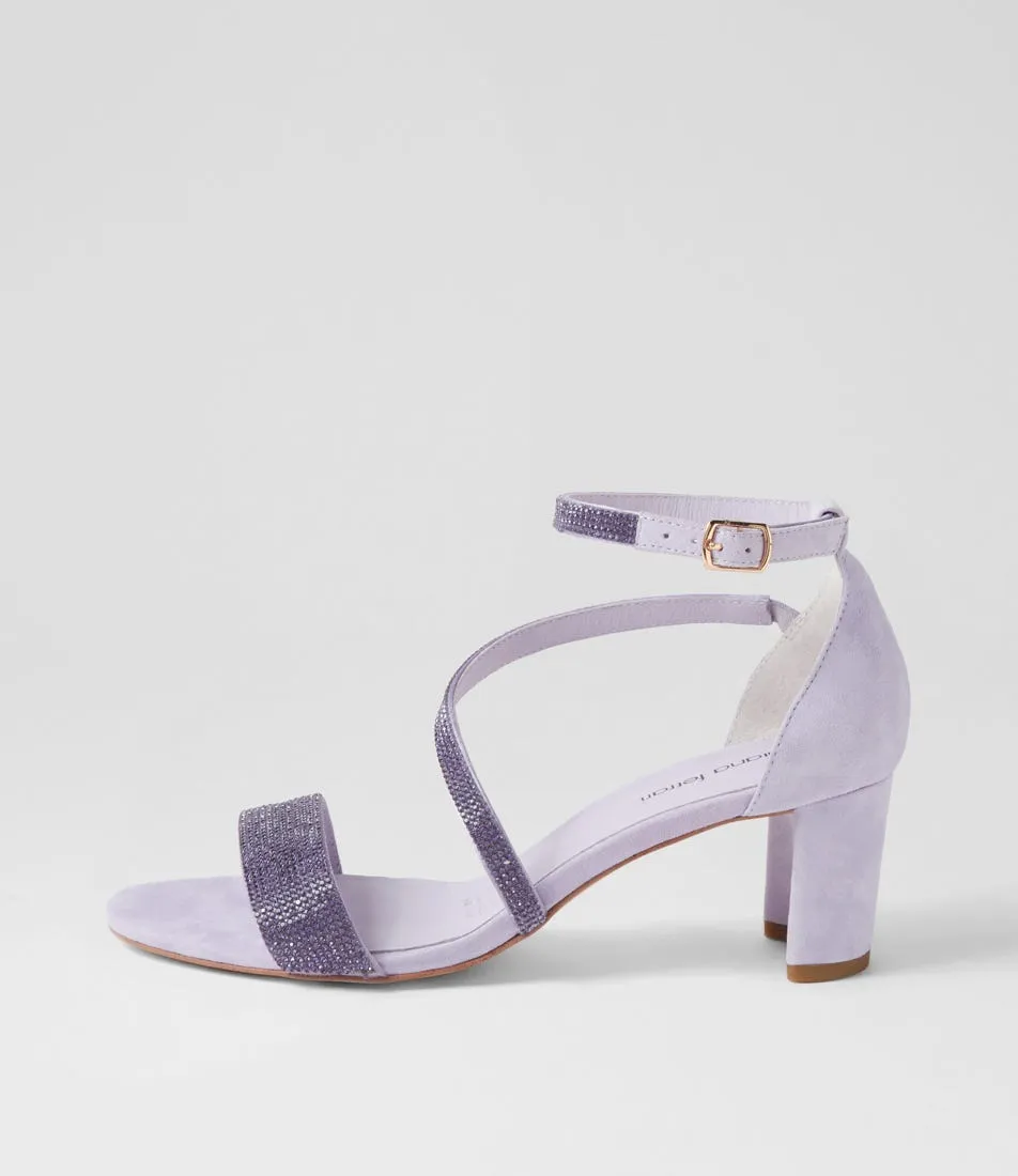 DIANA FERRARI Fenery Lilac Jewels Suede Sandals