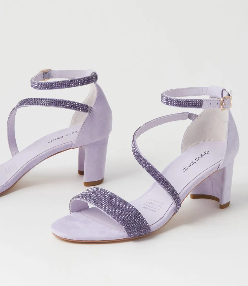 DIANA FERRARI Fenery Lilac Jewels Suede Sandals