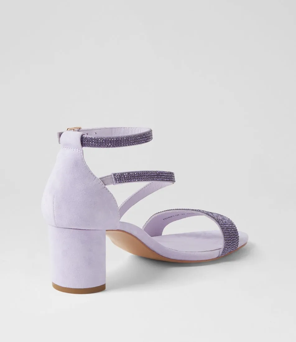 DIANA FERRARI Fenery Lilac Jewels Suede Sandals